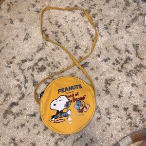 Charlie Brown yellow crossbody canvas zip bag